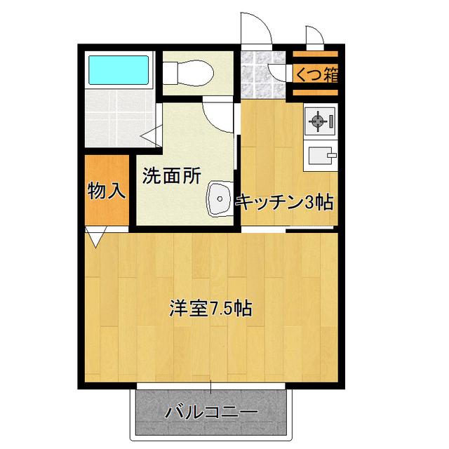 ドリームTEN(1K/1階)の間取り写真