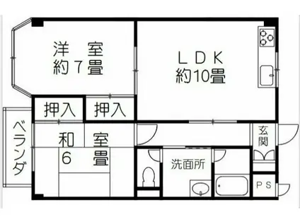 ラ・ネージュ(2LDK/1階)の間取り写真