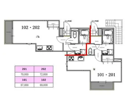 サンヒルズ4(ワンルーム/2階)の間取り写真