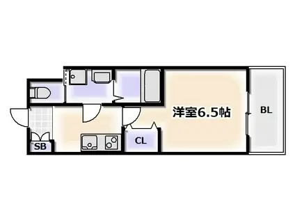 ドルチェヴィータ難波南(1K/10階)の間取り写真