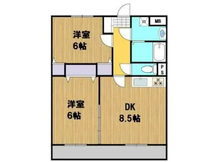 あんずマンション(2DK/1階)の間取り写真