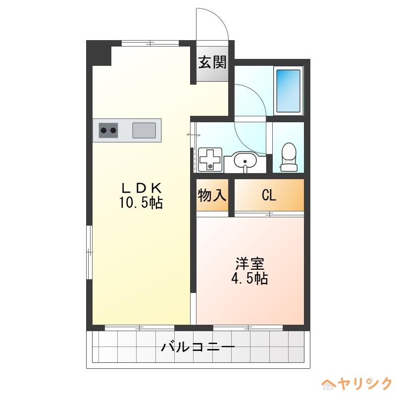 日生味鋺プラザ(1LDK/3階)の間取り写真