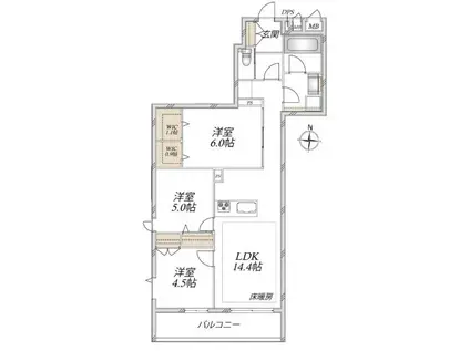成増3丁目メゾン(3LDK/2階)の間取り写真