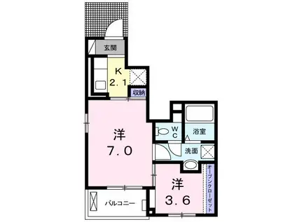 マルタマファイブリッジ(2K/8階)の間取り写真