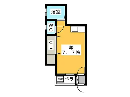エーフィールド(ワンルーム/1階)の間取り写真