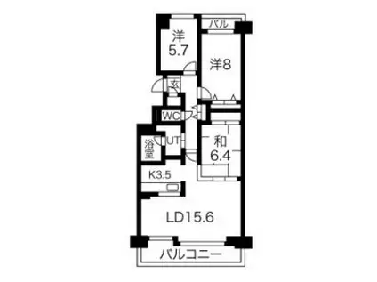 リーベンデール月寒中央(3LDK/9階)の間取り写真