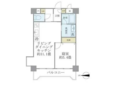 ISM西日暮里(1LDK/2階)の間取り写真