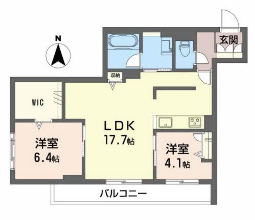 ピアヌーラ山根町(2LDK/2階)の間取り写真