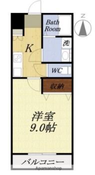 グランコートSS(1K/1階)の間取り写真
