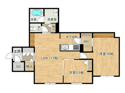 HERITAGE NAKAI MANOIRエリタージュナカイマノワー(2LDK/1階)の間取り写真