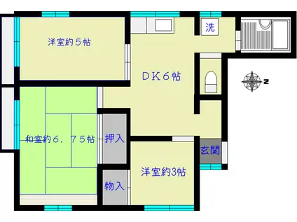 ハイツK&T(3DK/2階)の間取り写真