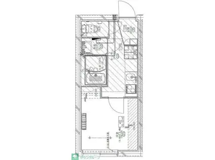 GM上落合(1K/B1階)の間取り写真