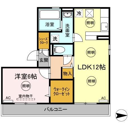 桜 サライ(1LDK/1階)の間取り写真