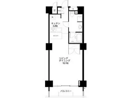 スクエア名駅南(1DK/5階)の間取り写真