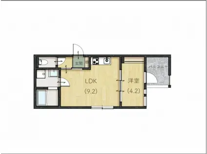 サルース(1LDK/1階)の間取り写真