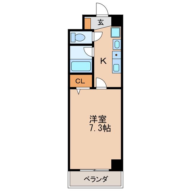 サウスパークイズミ(1K/5階)の間取り写真