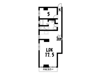 PRIME青沼(1LDK/2階)の間取り写真