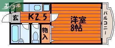 リーセント大和町(1K/1階)の間取り写真