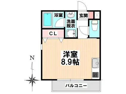 プレシャス妙音通(ワンルーム/2階)の間取り写真