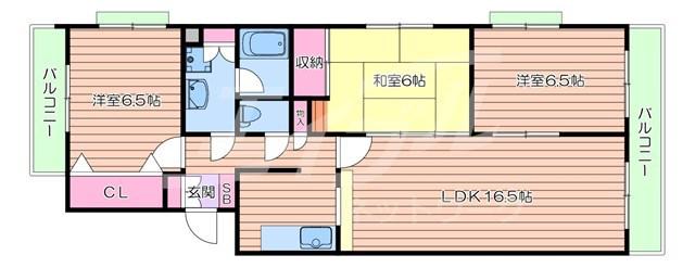 エポック・サワ(3LDK/2階)の間取り写真