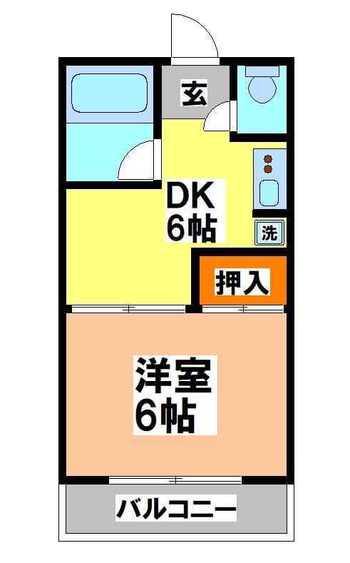 第一育栄ハイツ(1DK/1階)の間取り写真
