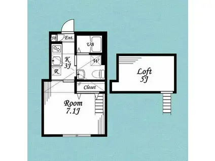 BEAMSPINE(1K/2階)の間取り写真