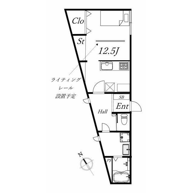APPARTEMENT 3(ワンルーム/1階)の間取り写真