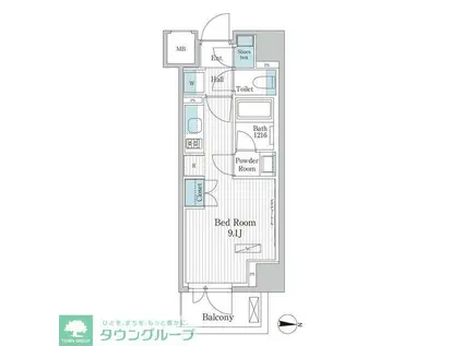 パークアクシス東陽町レジデンス(ワンルーム/9階)の間取り写真