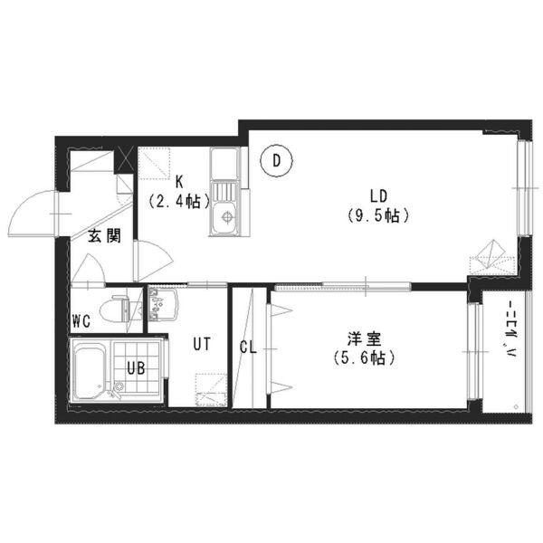 グランスター9(1LDK/2階)の間取り写真