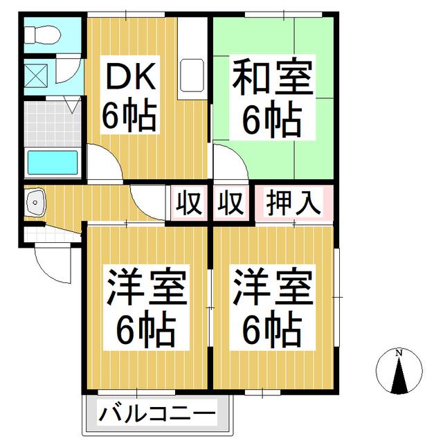 タウニー第一柏木(3DK/2階)の間取り写真