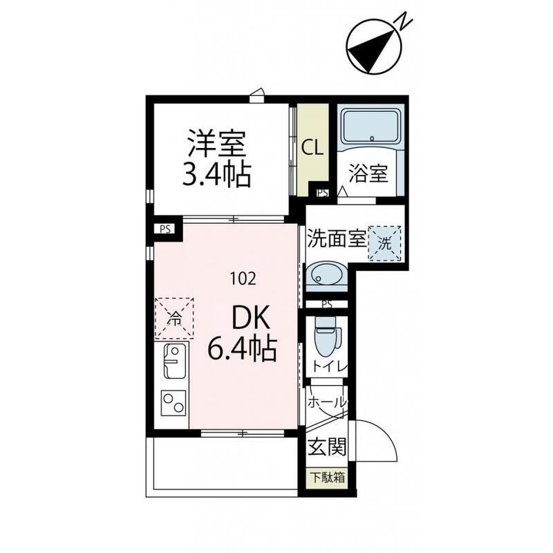 ポント ブリリアント(1LDK/1階)の間取り写真