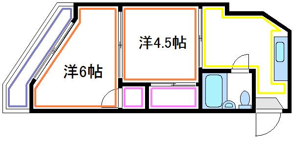 サンライトマンション(2DK/3階)の間取り写真