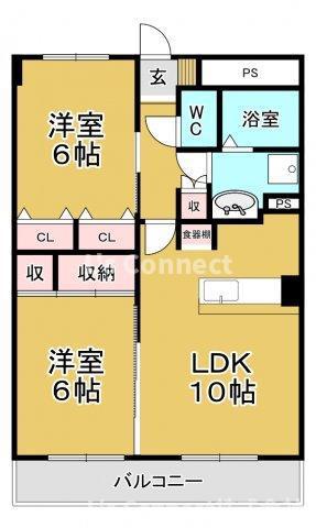 FORMII(2LDK/4階)の間取り写真