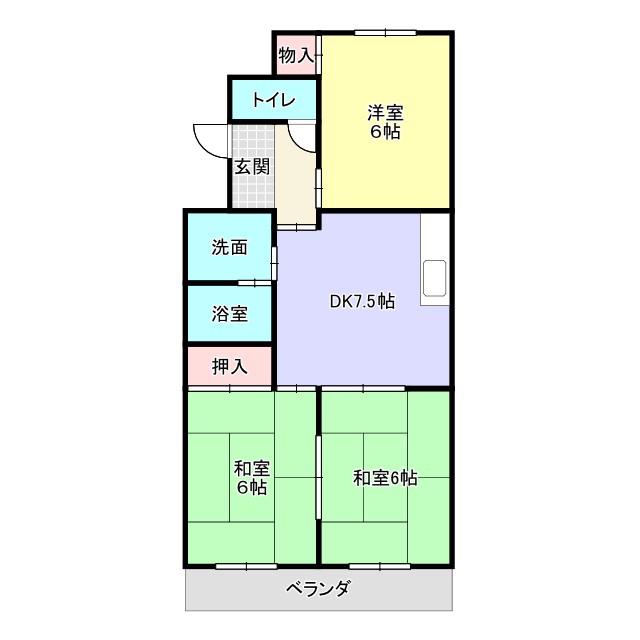 センチュリーコート(3DK/2階)の間取り写真