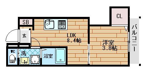 春日出北2丁目PJ(1LDK/1階)の間取り写真