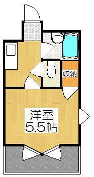 プランドール勧修寺(1K/4階)の間取り写真