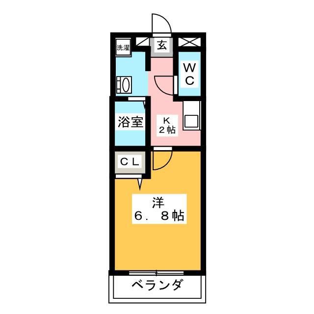 第2メゾン永田ビル(1K/3階)の間取り写真