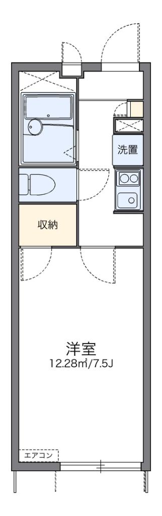 レオパレス喜多I(1K/1階)の間取り写真
