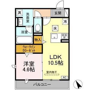 ワイズヴィラ岐南イースト(1LDK/1階)の間取り写真