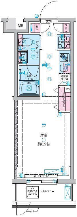 GENOVIA東向島IIISKYGARDEN(ワンルーム/4階)の間取り写真