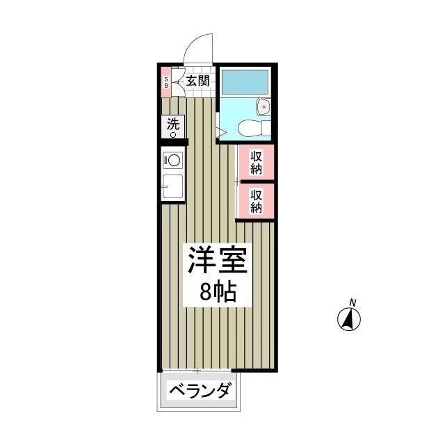 オゼットワールB(ワンルーム/1階)の間取り写真