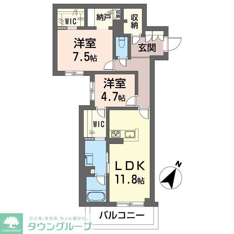 イルアーバン浦和領家(2LDK/2階)の間取り写真