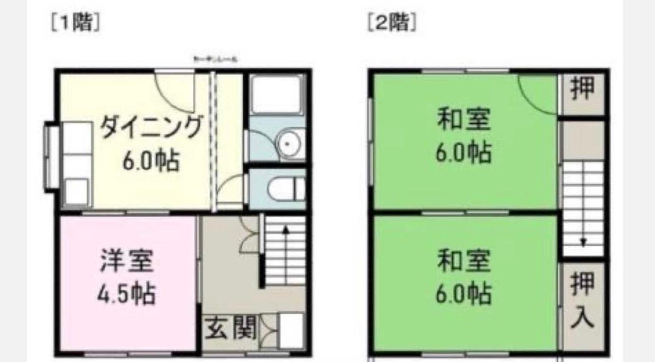 しのぶ荘(3DK/1階)の間取り写真