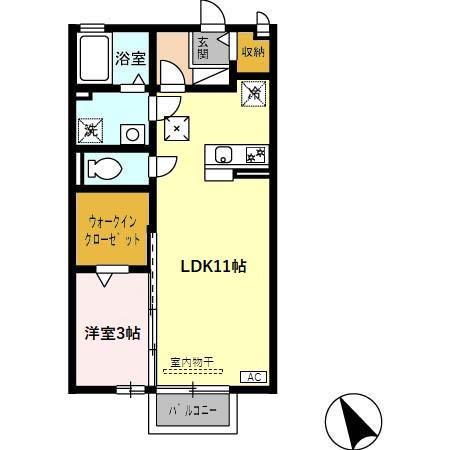 サン・アーミ(1LDK/1階)の間取り写真