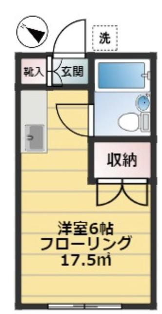 コーポ入江A(1K/2階)の間取り写真