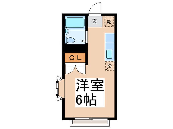 エステートピア梅屋敷(ワンルーム/1階)の間取り写真