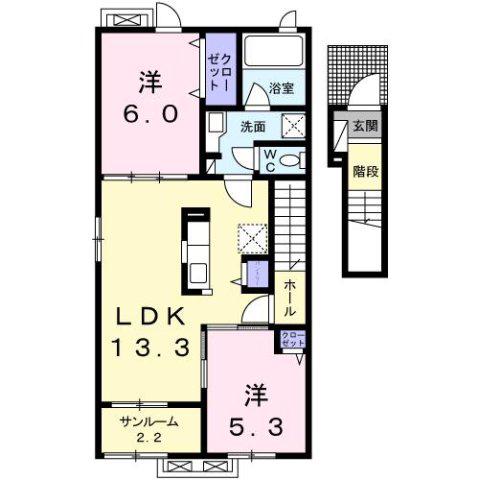 フラン メゾン14(2LDK/2階)の間取り写真