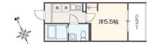 MELLAS相模原(1K/3階)の間取り写真