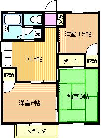 ハイツ三枝(3DK/2階)の間取り写真
