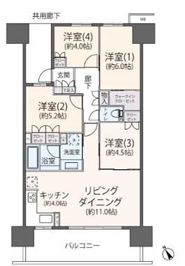 セントガーデン海老名II街区(4LDK/8階)の間取り写真